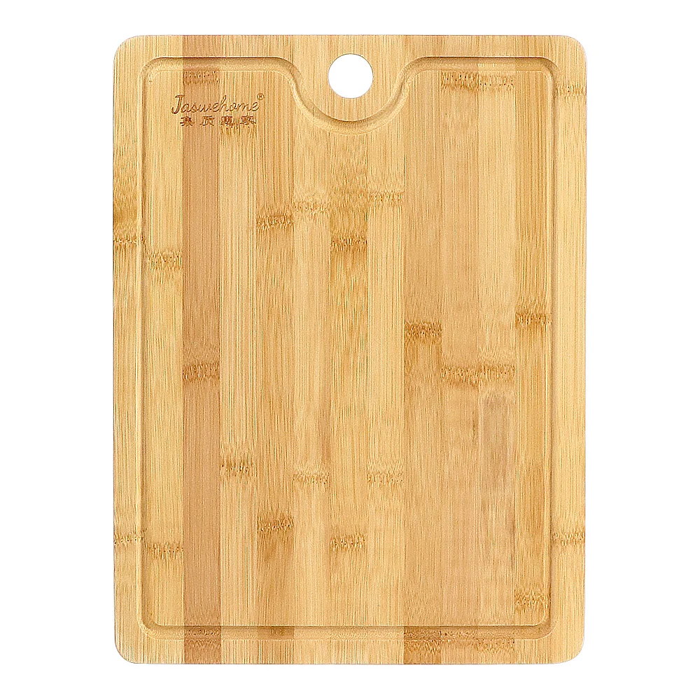 Jaswehome Organic Bamboo Cutting Board Set With Hang Hole Chopping Board for Vegetables Meat Kitchen Bamboo Serving Board Set