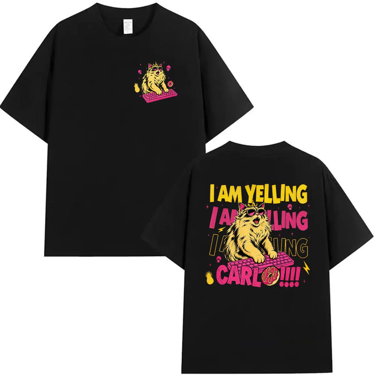 2026 Game Dungeon Crawler Carl Print T Shirts Princess Donut “I Am Yelling, Carl” Oversized T-shirt Men Women Summer Cotton Tees