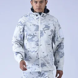 MCAP Snow Camo TAD Underarm Zipper Hoodie with Velvet Waterproof 3-in-1 Windbreaker&Soft Shell Hoodie Thick Mountaineering Pants