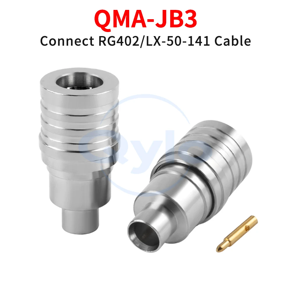 QMA-JB3 Male Internal Threaded Pin Connector Compatible with RG402/SFX50-3/LX-50-141 Cables QMA Connector (1 pcs)