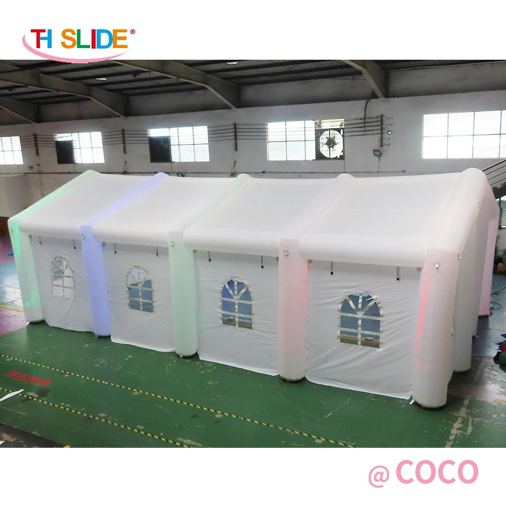 nave aerea veloce a porta, tenda gonfiabile personalizzata 12x6x4m/12x8x4m, tenda bianca, tenda gonfiabile gigante durevole oxford con luce a LED