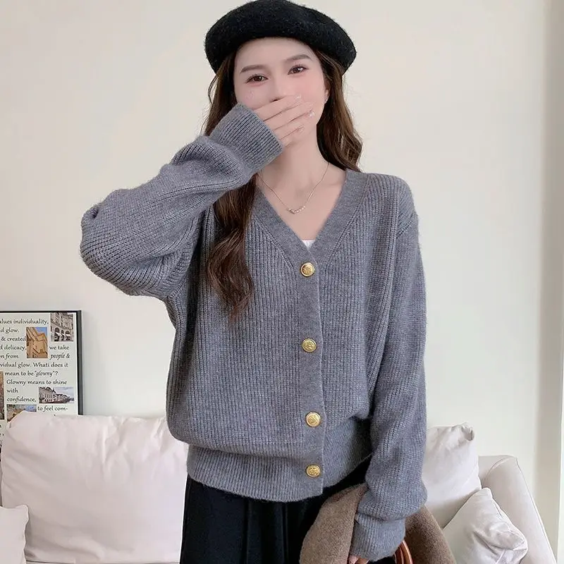 

Korean Fashion Gentle Temperament Sweater Women 2025 New Autumn Versatile Casual Sweater Casual Small Fragrance Knitted Cardigan
