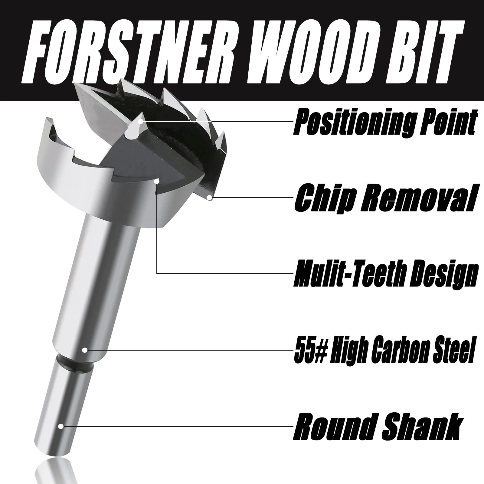 Imagem -03 - Versery-forstner Ferramentas para Trabalhar Madeira Hole Saw Dobradiça Brocas Haste Redonda Cortador de Aço Carbono Alto Mm100 mm 1pc