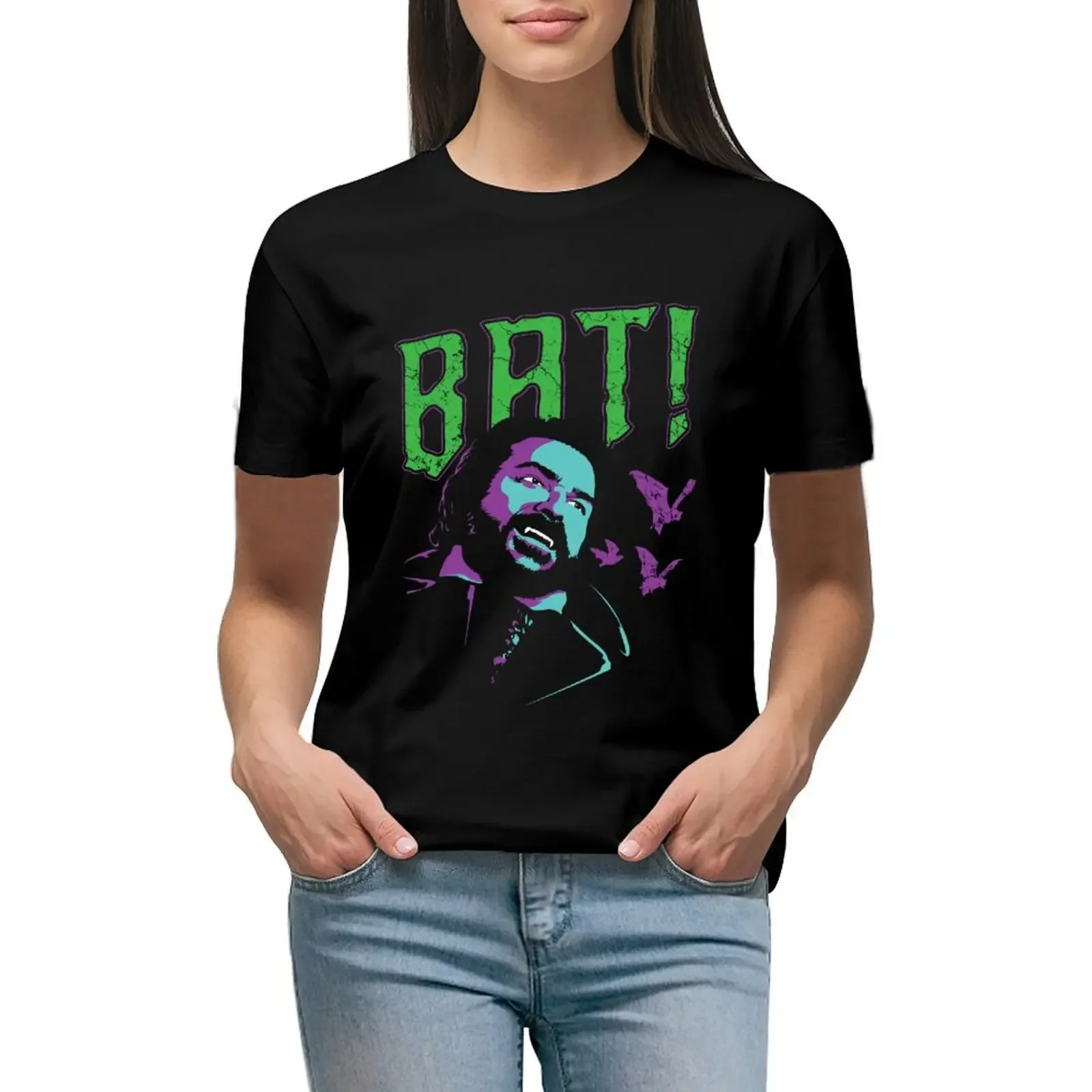 

BAT! T-Shirt funnys kawaii clothes customs design your own plus sizes Women t shirt