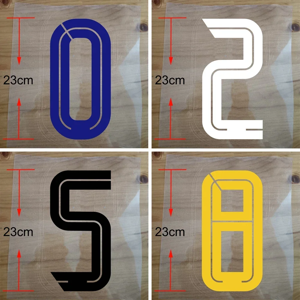 High 23cm Hollow Number Name Basketball Volleyball Soccer Sports Clothes Iron on Patch Number 0-9# Kids & Adults Player Number