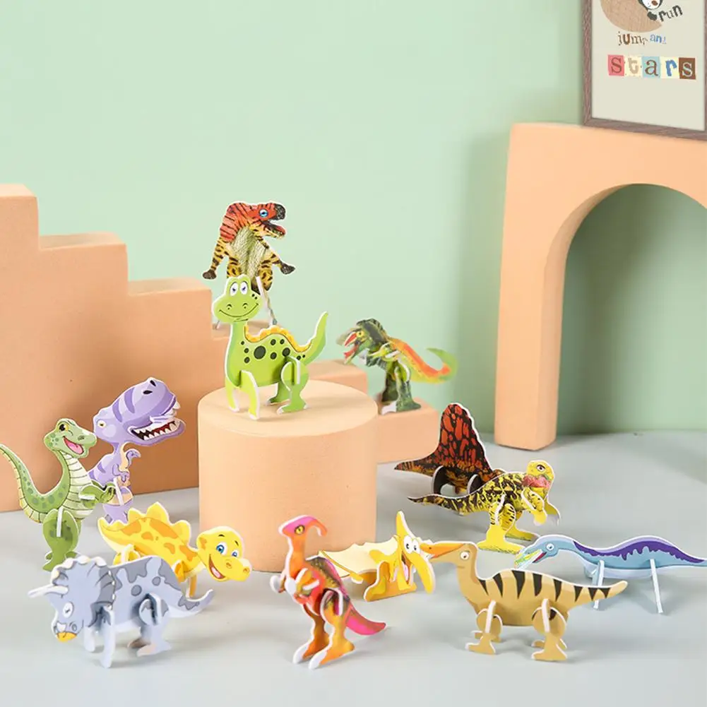 Bambini puzzle tridimensionali Cartoon Dinosaur Insect Cognition Toys Favors puntelli educativi Party Funny Birthday Animal L2L9