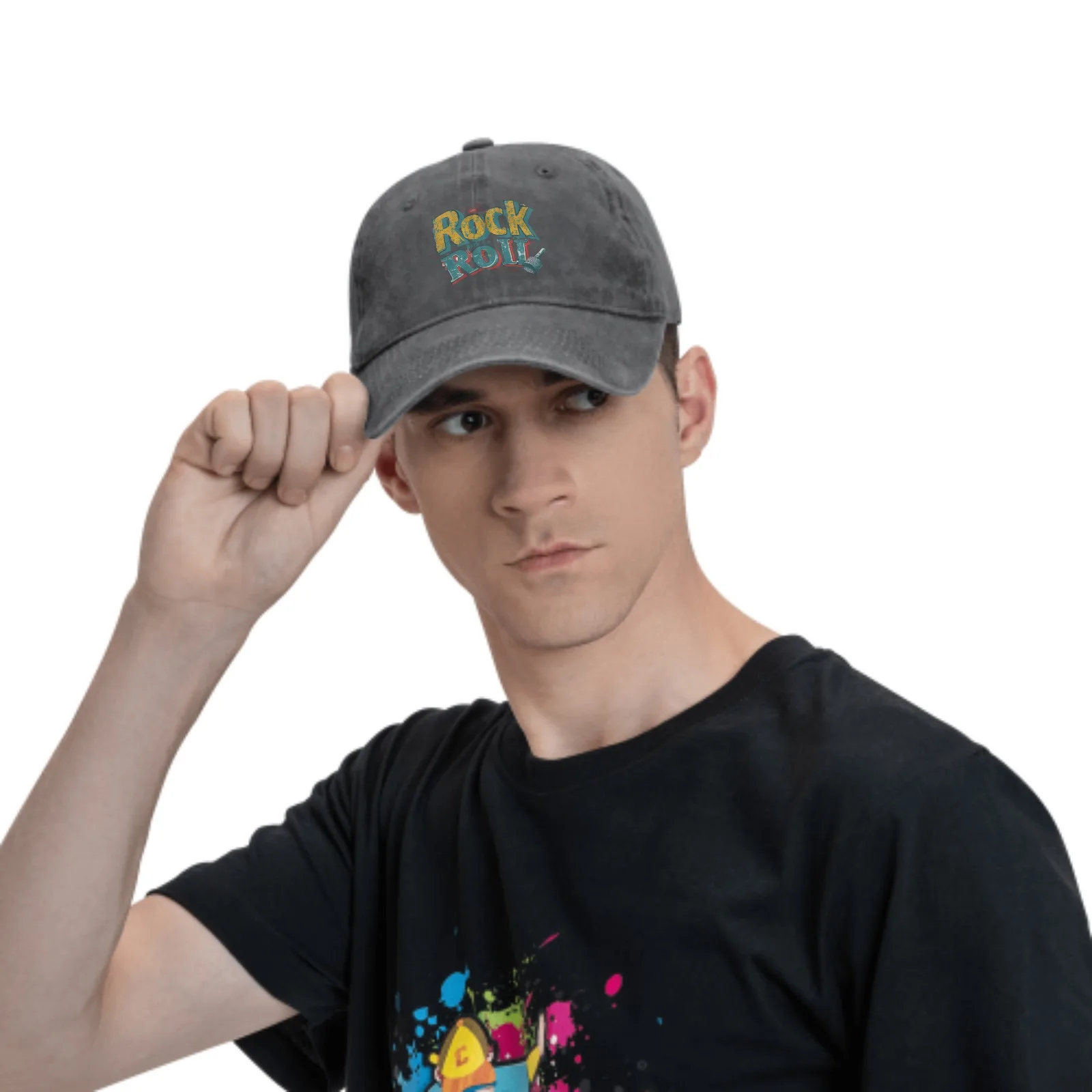 Rock'nroll-gorras de béisbol de mezclilla para hombre y mujer, sombreros de camionero casuales, ajustables, a la moda, para actividades de pesca al aire libre