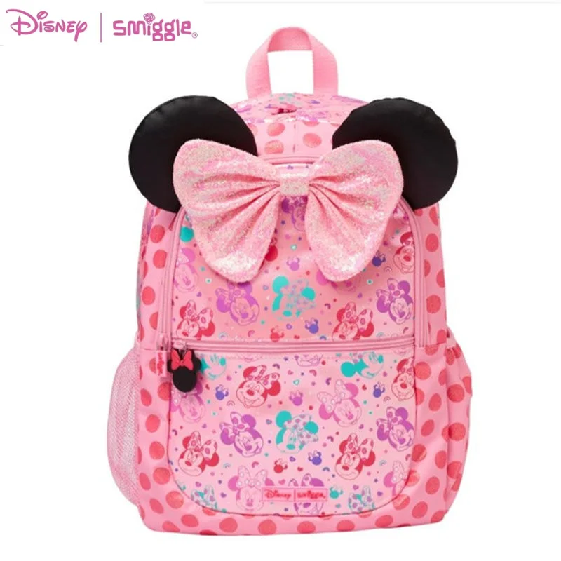 

Smiggle Disney Mickey Mouse Minnie School Bag Pupil Girl Cute Backpack Multi Functional Storage Meal Bag Wallet Lunch Box