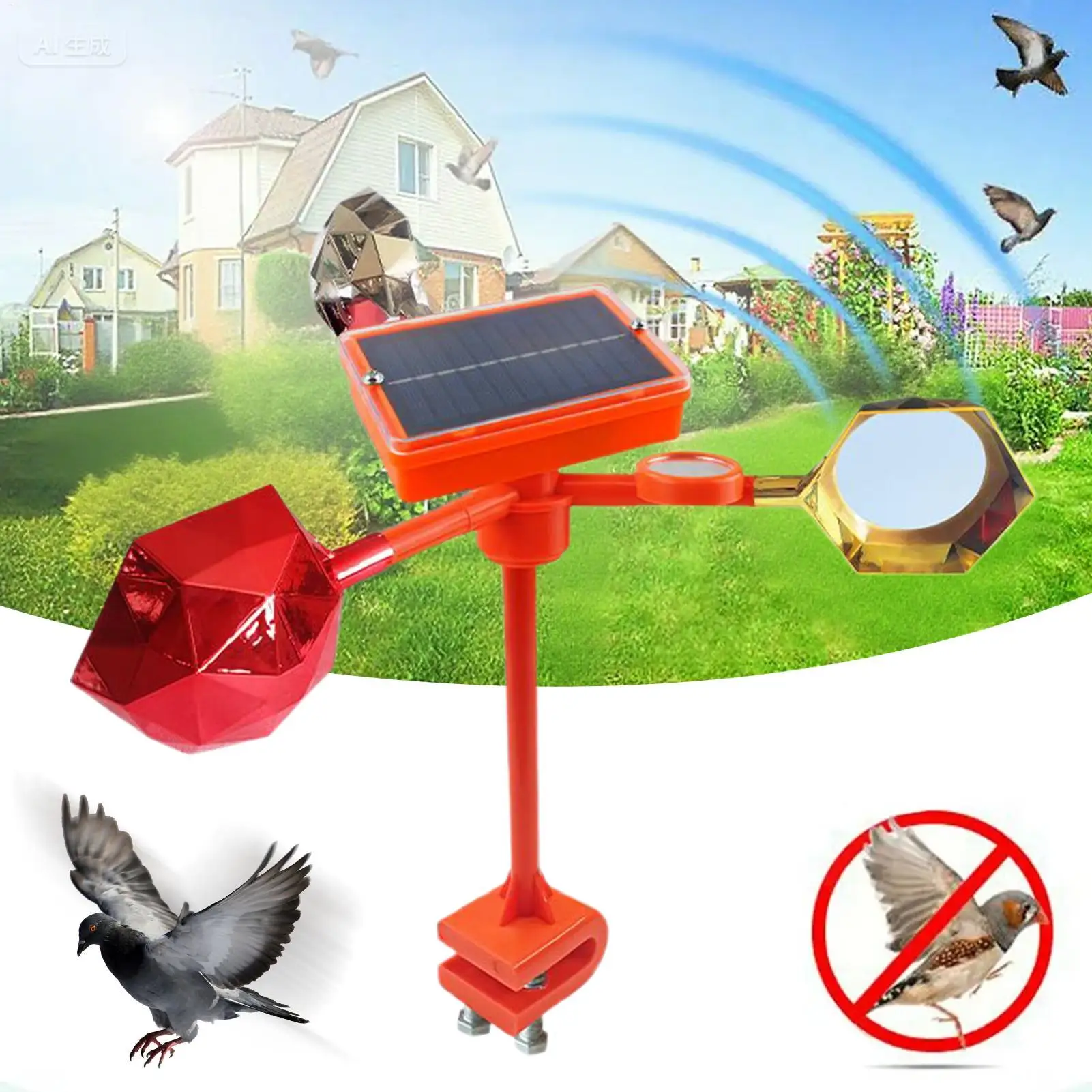 

Bird Reflectors Reflectors To Scare Birds Away With Adjustable Sound Alarm Weatherproof Outdoor Pigeon Woodpecker Sparrows