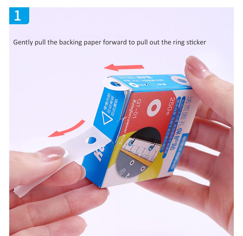 250 Labels Self-Adhesive Hole Punch Protector Loose-Leaf Paper Hole Reinforcement Labels Round Stickers for Office Supplies