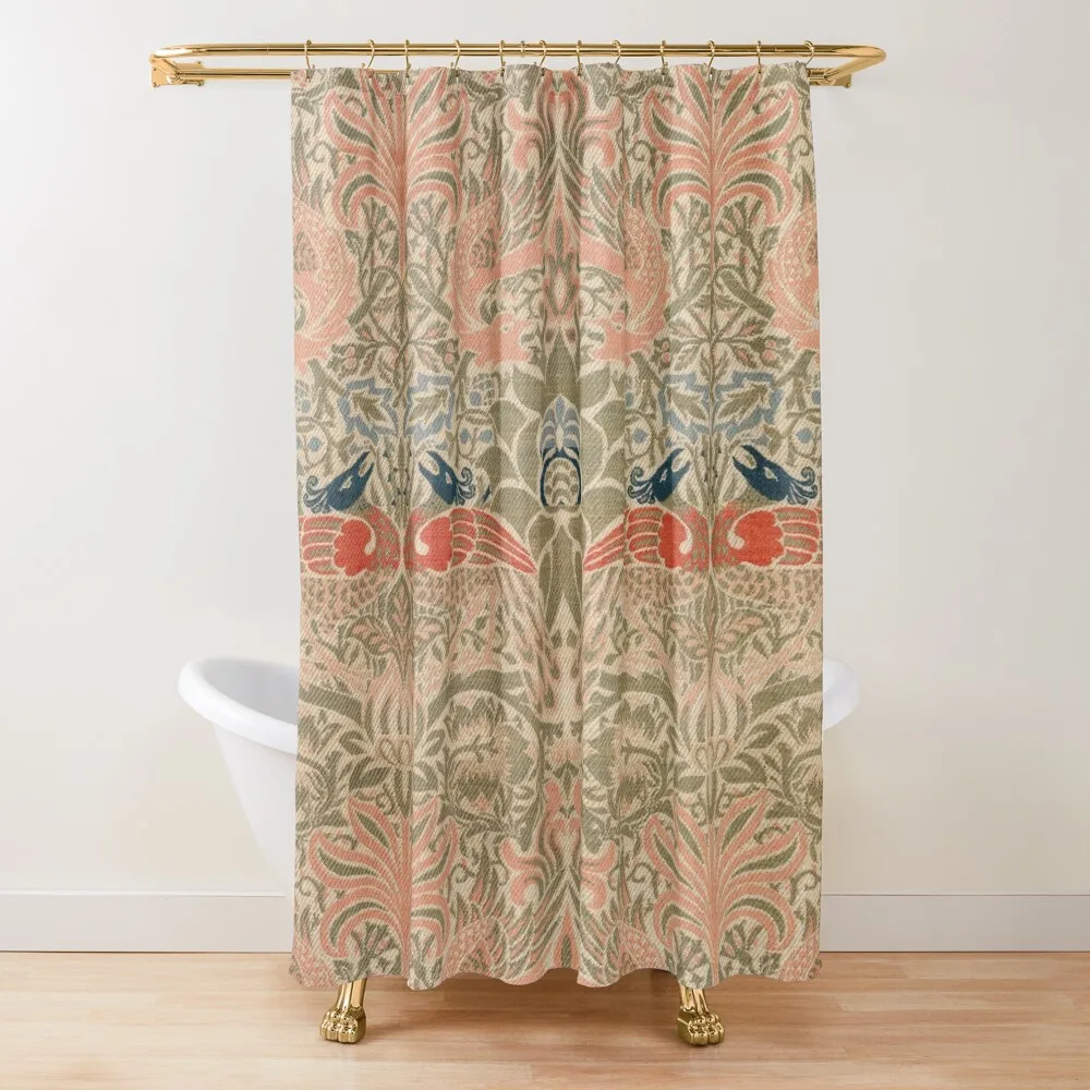 

Peacock and Dragon (1878) by William Morris Shower Curtain Luxury Bathroom Shower Anime Bathroom Curtain