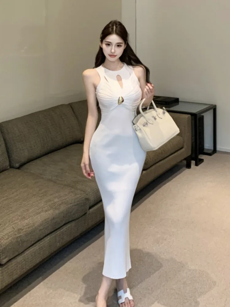 Hohe Qualität Hotsweet Sexy Aushöhlen Gestrickte Kleider Für Frauen Elegante Mode Sommer Elegante Slim Fit Bodycon Langes Kleid Roben