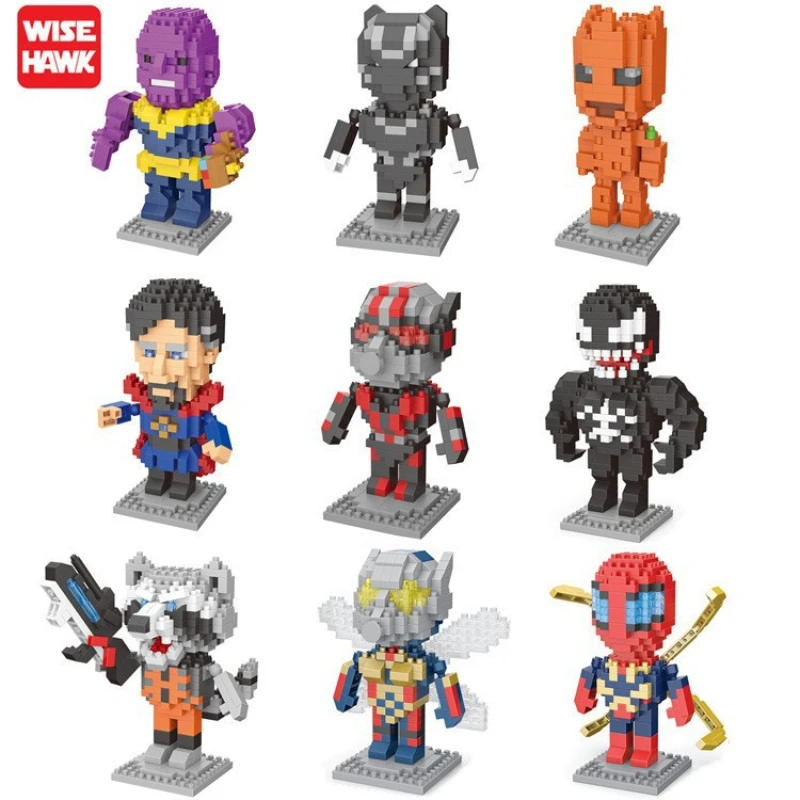 Marvel Microparticle Building Block Action Figure Children's educational toys Interconnecting Blocks Built-up The Avengers Gifts