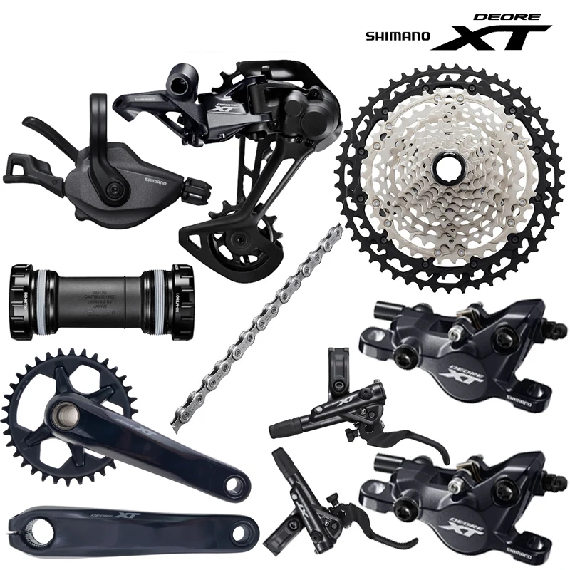 SHIMANO XT 1X12S Groupset SL-M8100 Shift Lever RD-M8100 Rear Derailleur CN-M8100 10-51T Cassette 175MM 32T Crankset Metal Brake