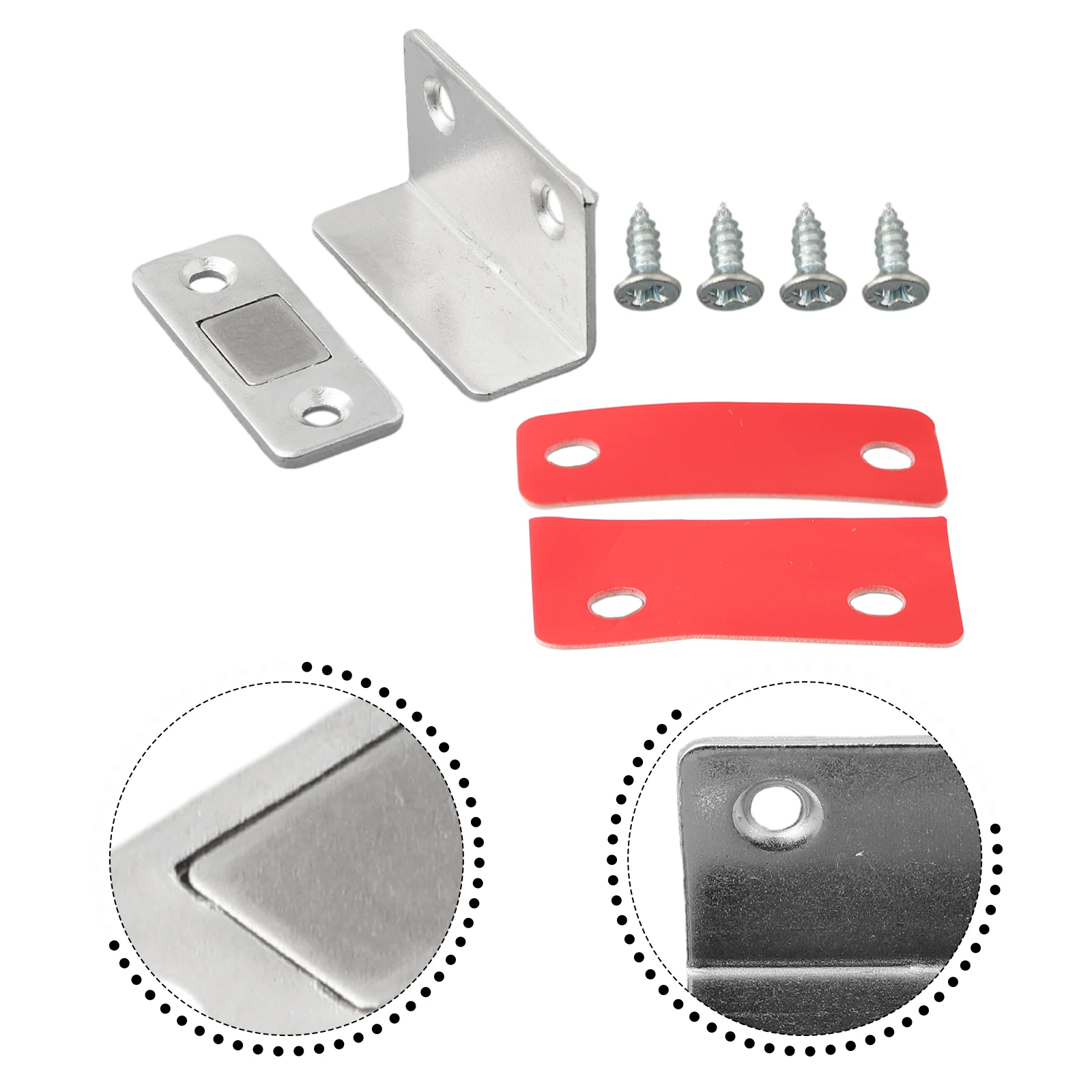 Brand New High Quality Latch Self-adhesive L Type L-shaped No Punching Parts Practical Replacement Steel Catch