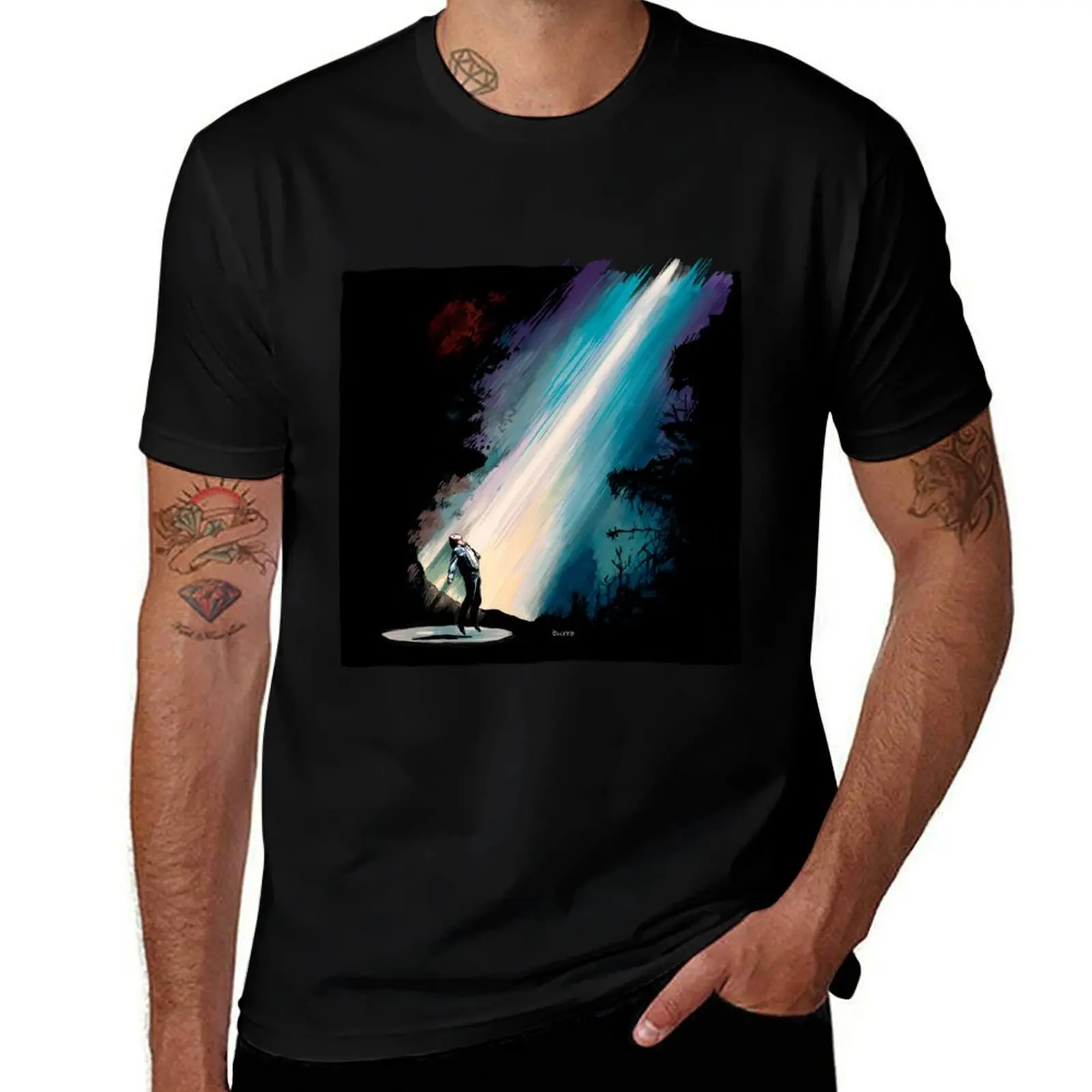 Fire in the Sky Illustration - Large T-Shirt man t shirts for men t shirt man luxury