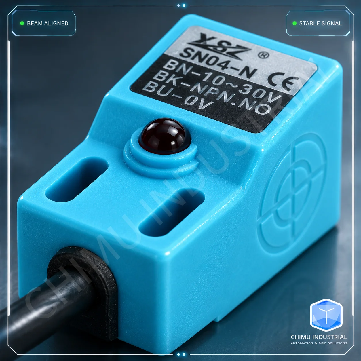 【CHIMU INDUSTRIAL】 for SN04-N Square Inductive Proximity Switch Sensor DC 24V 3-Wire NPN NO Metal Detection