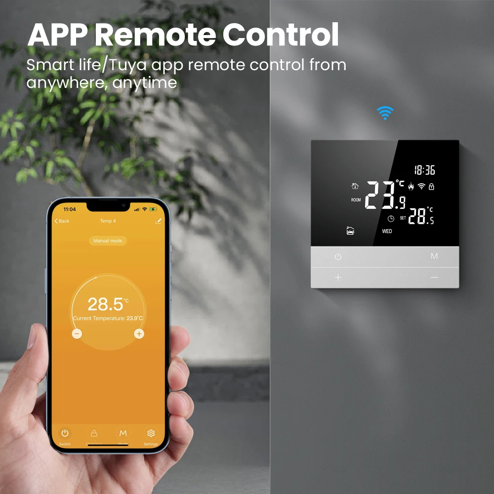 MIUCDA-Termostato inteligente para ar condicionado central, interruptor APP, controle remoto, Tuya, Wi-Fi, funciona com Alexa, Google Home