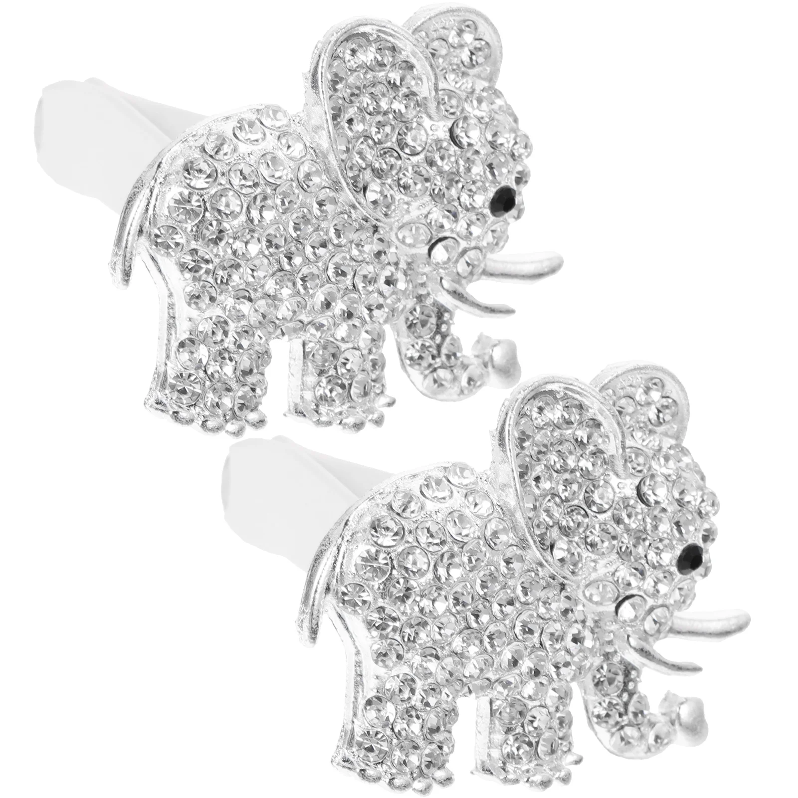 

2 Pcs Car Elephant Perfume Clip Vent Clips Air Freshener Decor for Girl Accessories Silver Miss