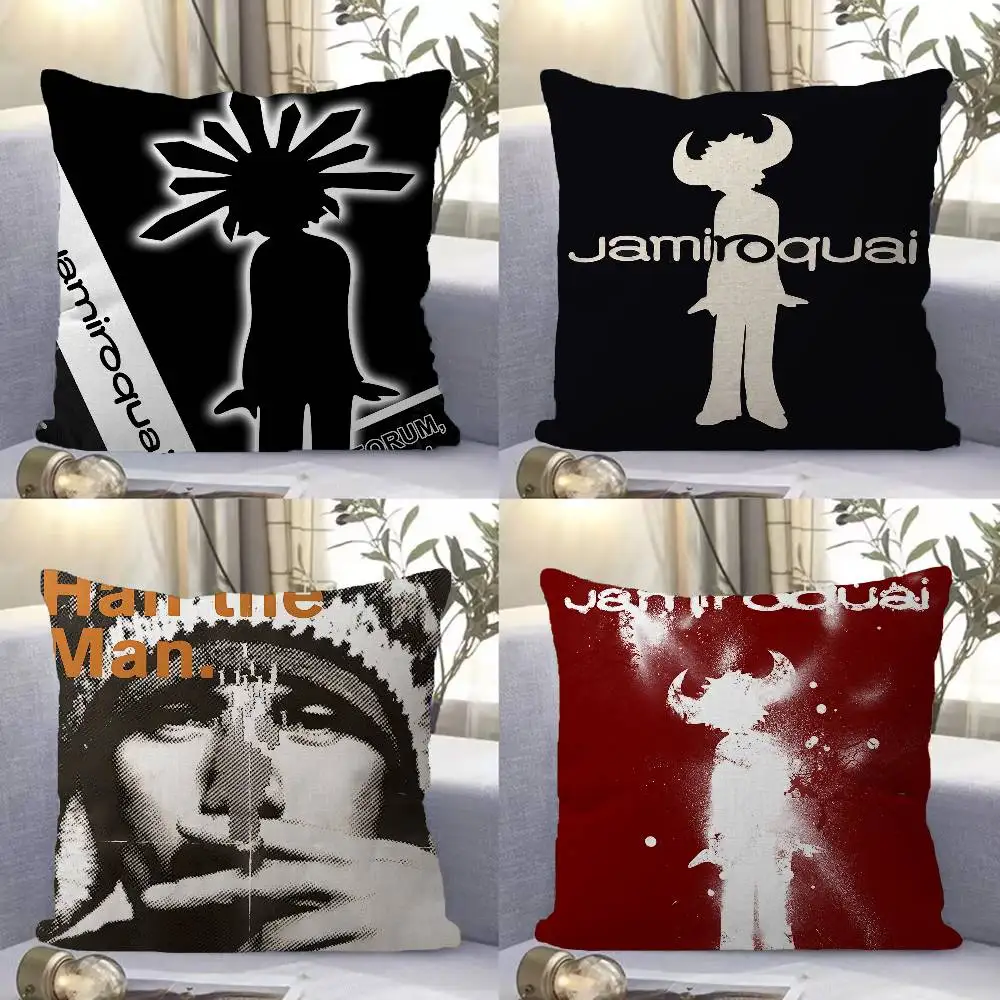 Rock Band J-JamiroquaiS Credential Office Cushion Pillowcase Car Cushion Cover45X45CM Lumbar Pillowcase Sofa Pillowcover