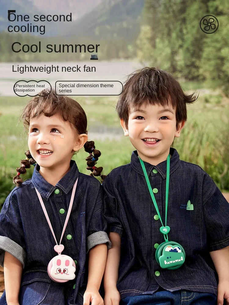 

Children's fan neck hanging USB small mini student silent portable outdoor cartoon toy electric fan