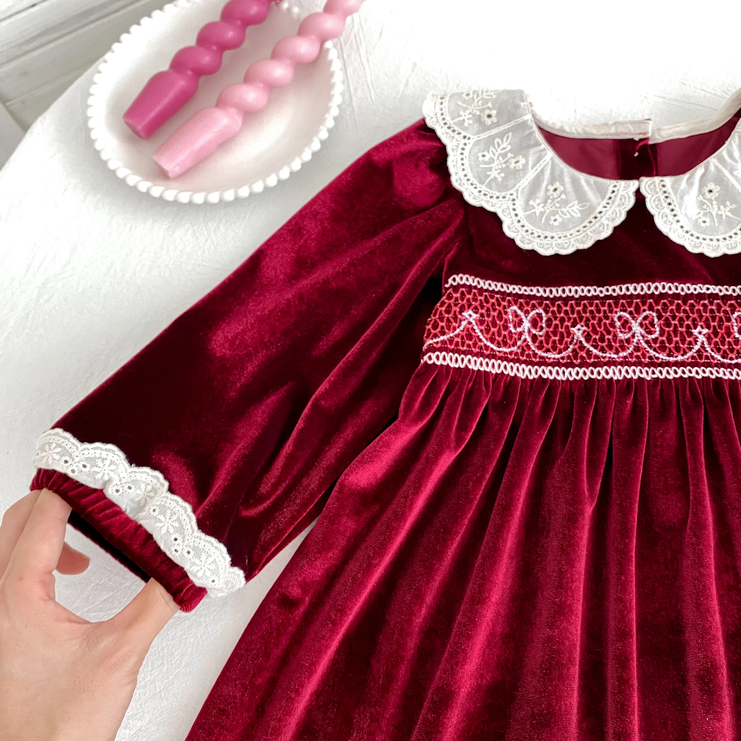 Neue Weihnachten Kinder Party Kleid Baby Bodys Schwestern Kleidung Herbst Schwestern Mädchen Prinzessin Kleid Spitze Rot Neue Jahr Kinder Kleidung – Detail 17
