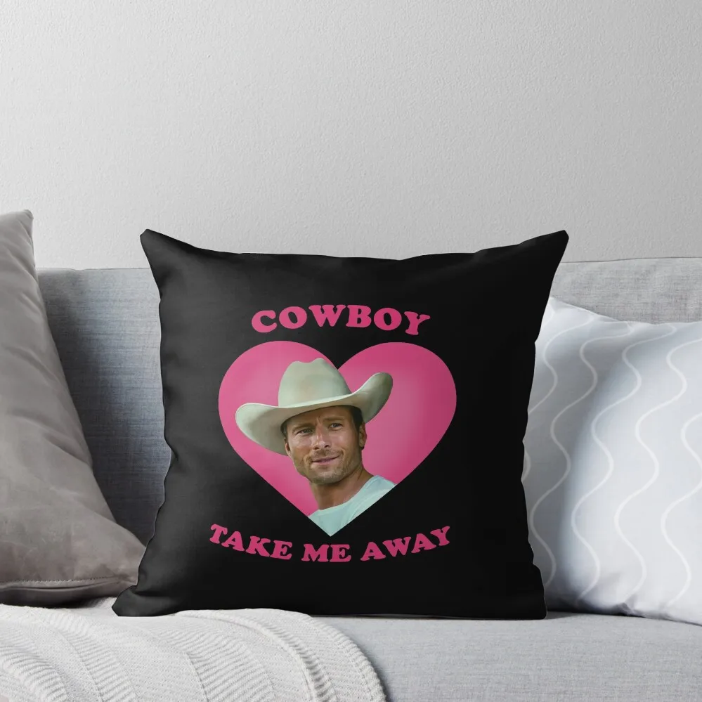 

Glen Powell Cowboy Take Me Away Throw Pillow Elastic Cover For Sofa pillowcases for sofa cushions Bed pillowcases pillow