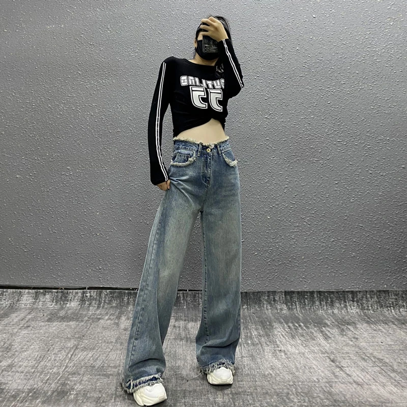 

Look Thinner Baggy Jeans for Woman Clothing Comfortable Cultivate Yourself New Trend Streetwear Shorts Women's Denim Tear Jorts