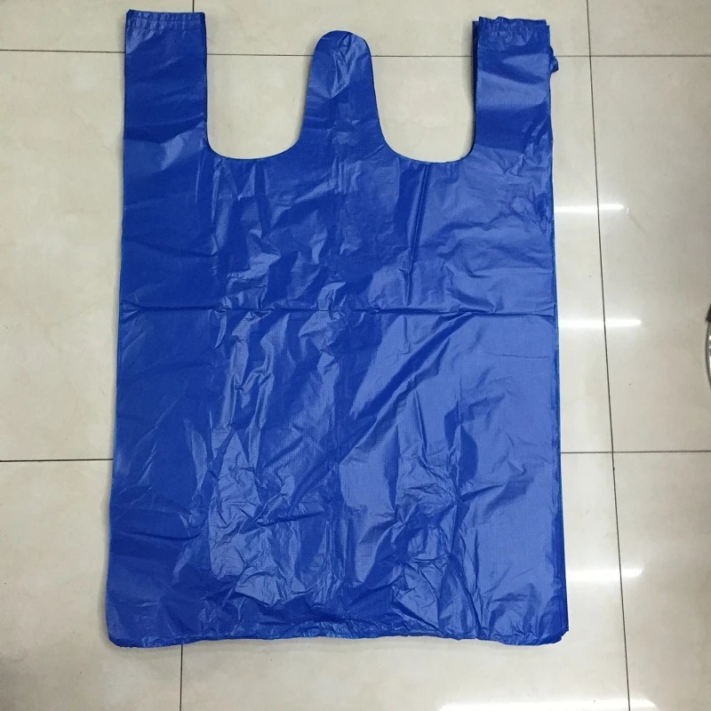 100pcs 26x 40cm Thickened Black Vest Plastic Bag Takeaway Shopping Packing Garbage with Handle Bag Kitchen Living Room Clean