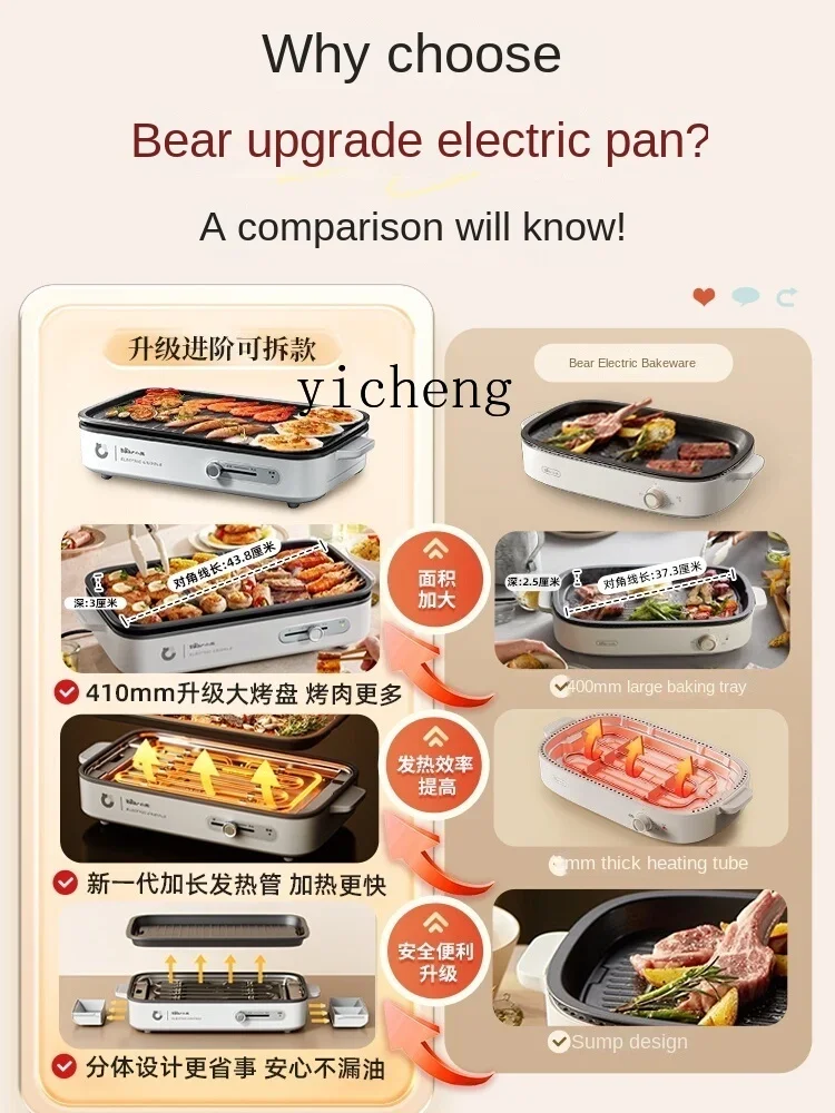 مقلاة تحميص اللحوم، مقلاة خبز كهربائية، فرن الشواء المنزلي، طبق السمك المشوي، متكامل #2