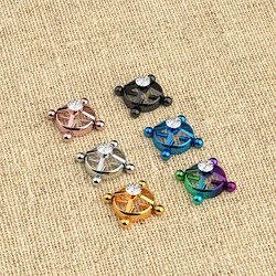 Punk Style Round Non Piercing Nipple Ring Stainless Steel Fake Nipple Piercing Jewelry Sexy Inlaid Zircon Fake Nipple 1pc