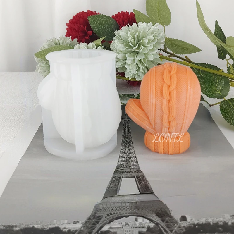 크리스마스 장갑 실리콘 양초 금형 DIY 초콜릿 케이크 쿠키 베이킹 도구 수제 공예 석고 에폭시 비누 만들기 용품