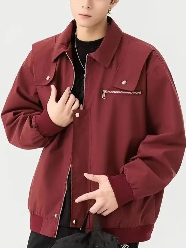 

Large Size Outdoor Jaet Men's American Retro Baseball orm Flight Suit Jaet Loose Fit Breathable Zipper Closure