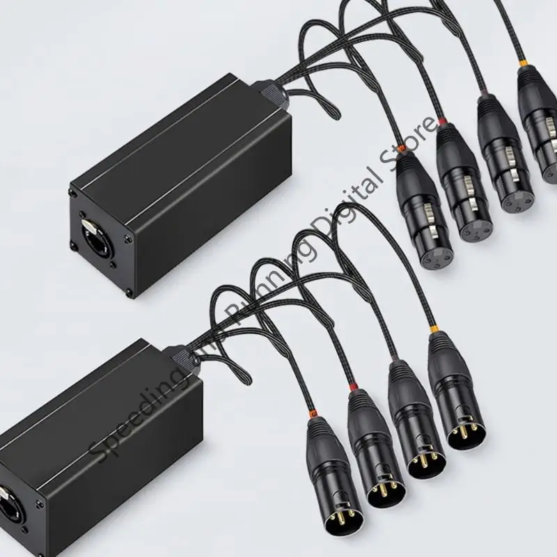 1Pair RJ45 Cat5/6 to 4 Channel XLR 3Pin male /female Multi Extender for ​Live Stage Sound Recording Studio
