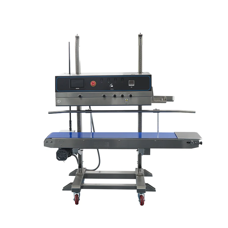 FRP-1120LD HUALIAN Inkjet Vertical QR Code Vending Date Coding Batch Continuous Band Sealer Machine For Bag