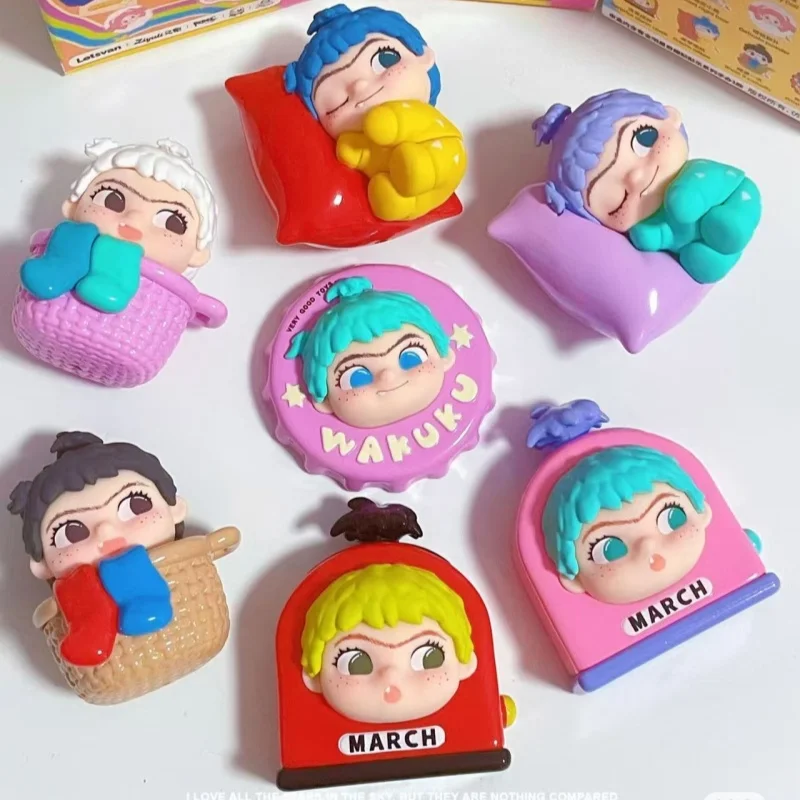 

Letsvan Happy Stickers Series Fridge Magnet Blind Box Figure Wakuku Ziyuli Pidol Guess Bag Mystery Box Toys Cute Anime Figure