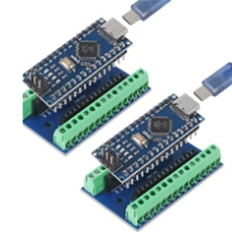 B03B-Terminal Adapter Shield, CH340G, 5V 16Mhz, Type-C 2 Sets Of Pre-Soldered Nano V3.0 Boards For Arduino