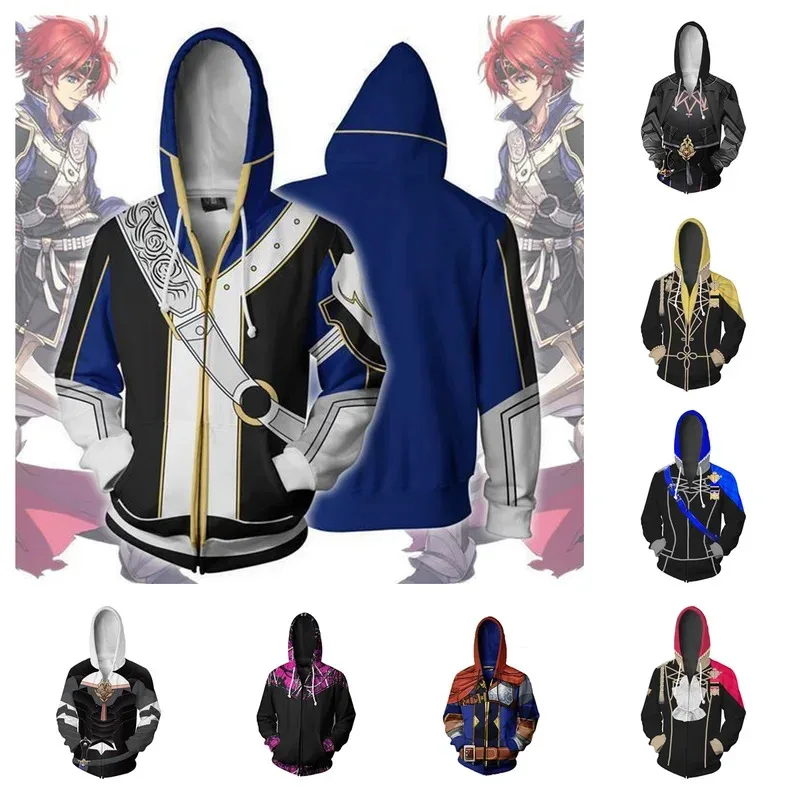 Толстовки с капюшоном Game Fire Emblem ThreeHouses Shez Sothis, одежда для косплея, Edelgard Von Fresberg, куртка на молнии с капюшоном