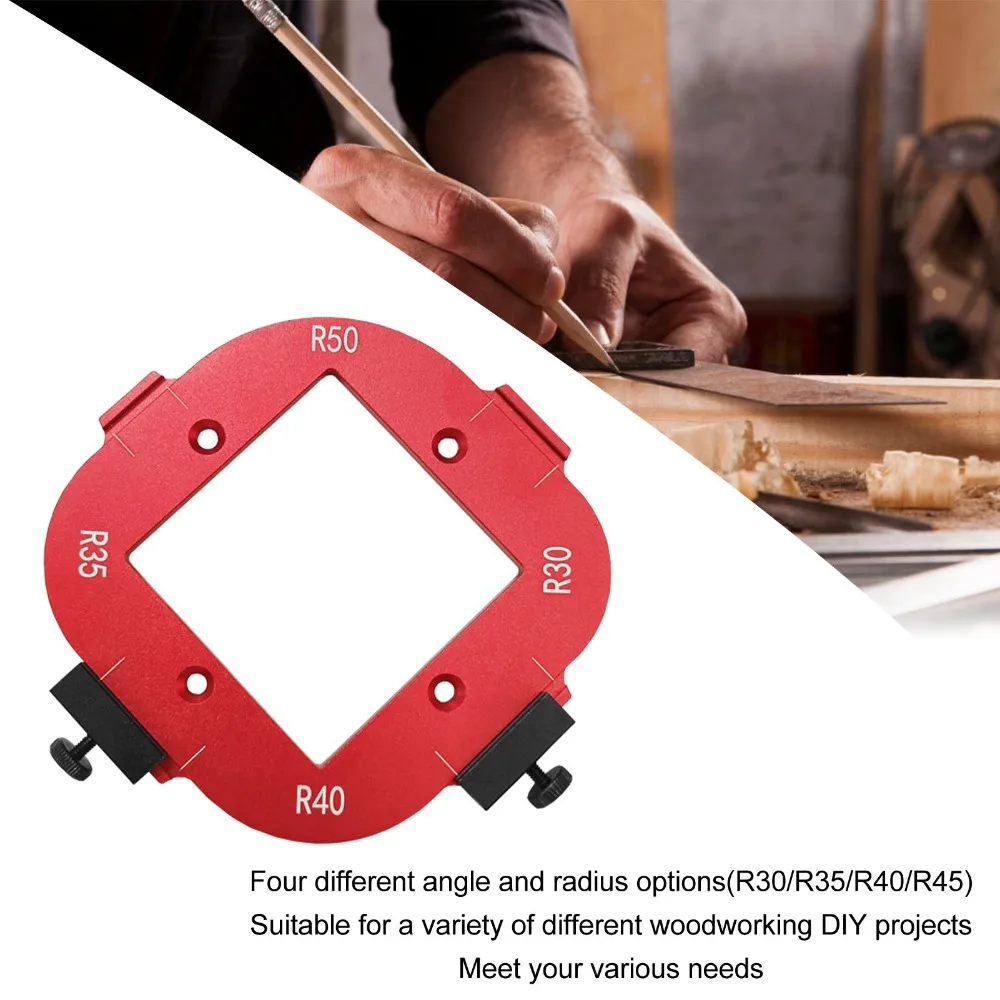 Improve Efficiency 4 in 1 Corner Radius Template Clear Scale Accurate Measure Router Template Positioning Jig Woodworking