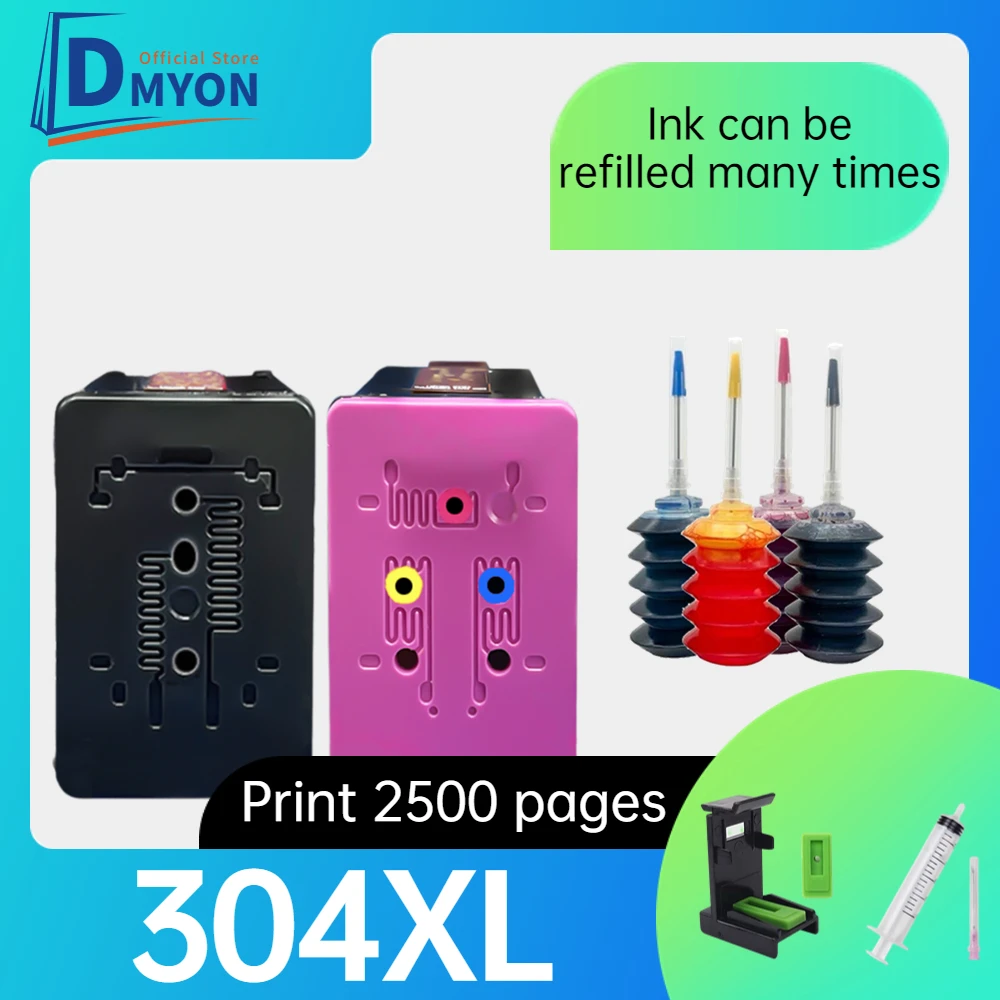 304XL Ink Cartridge Compatible for HP 304 Deskjet 2600 2620 2630 2632 3700 3720 3721 3723 3724 3730 3732 3752 3755 3758 Printer