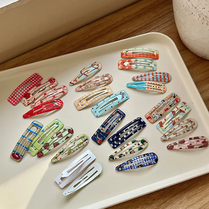 4 Ladies' Hair Clips Set Korean Polka Dot Dopamine Cute Kawaii Sweet Hair Clips Fashion Versatile Hair Accessories For Children