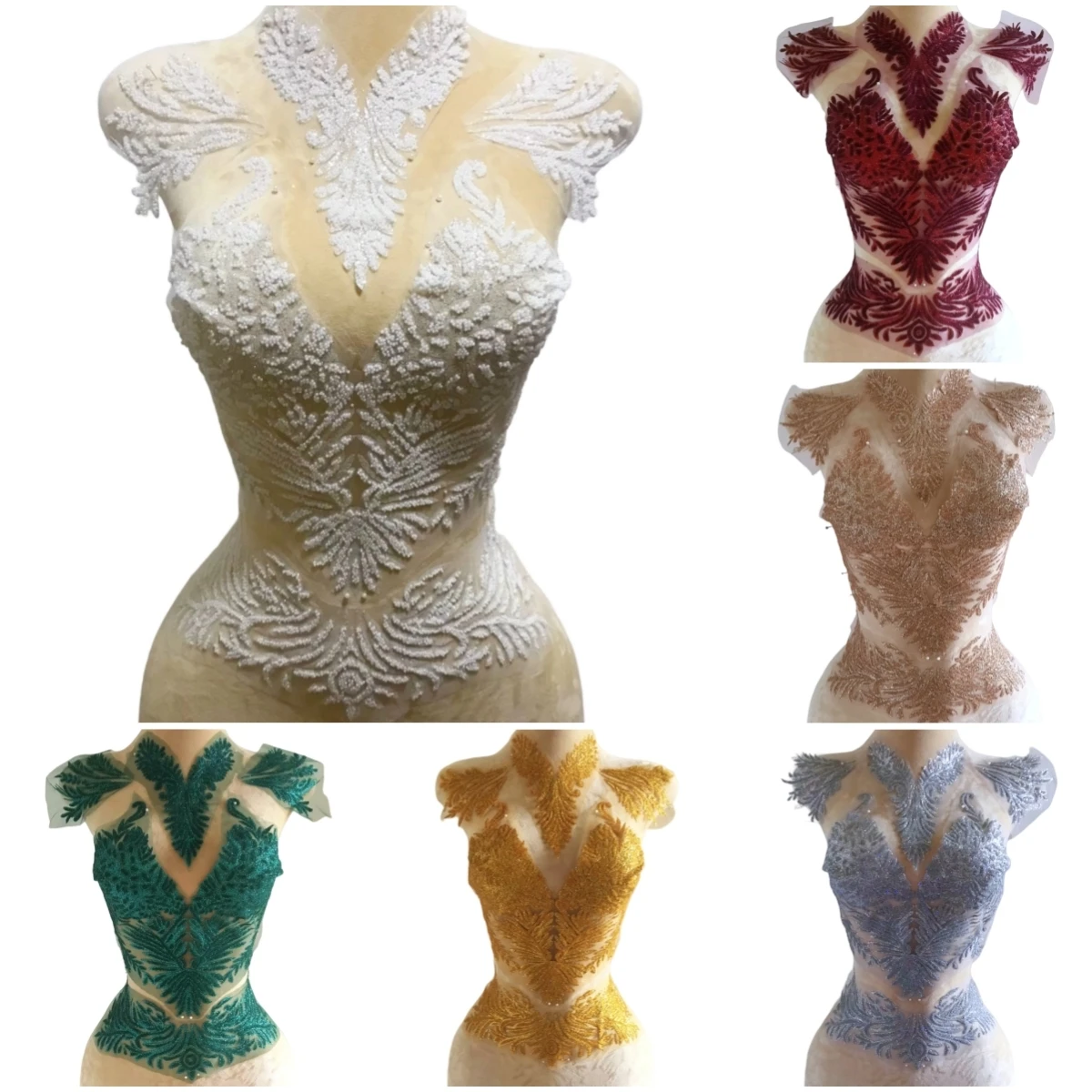 

Big Clothes Appliques Patches,Glued Sequns Beads,For Sewing on Wedding Evening Dress Prom Decorations,Designer Diy Aeecssories