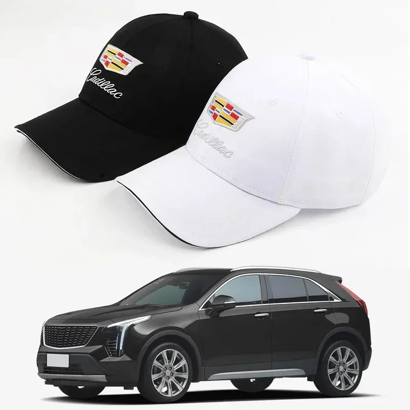 1pcs Car Emblem Embroidery Snapback Baseball Cap Spring And Autumn Outdoor Adjustable Casual Hats Sunscreen Hat For Cadillac