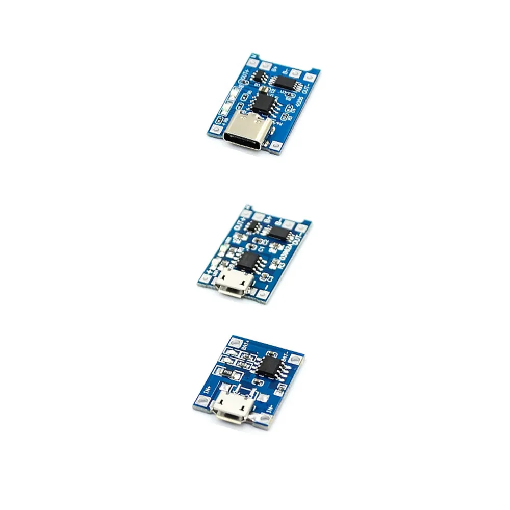 10Pcs 5V 1A Micro USB Type-C 18650 Lithium Battery Charging Board Charger Module Protection Dual Functions TP4056 Module New