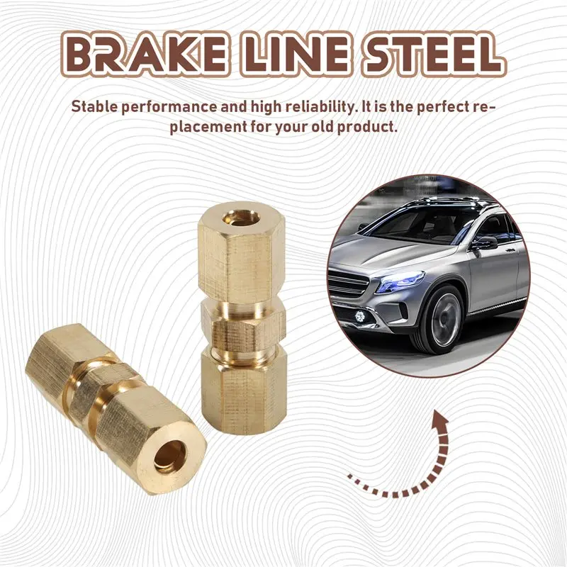Multi-Purpose 10Pcs Brake Line Connector Without Flaring 4.75Mm 3/16 Useful Brake Line Connector For Brand Brake Line Car Access