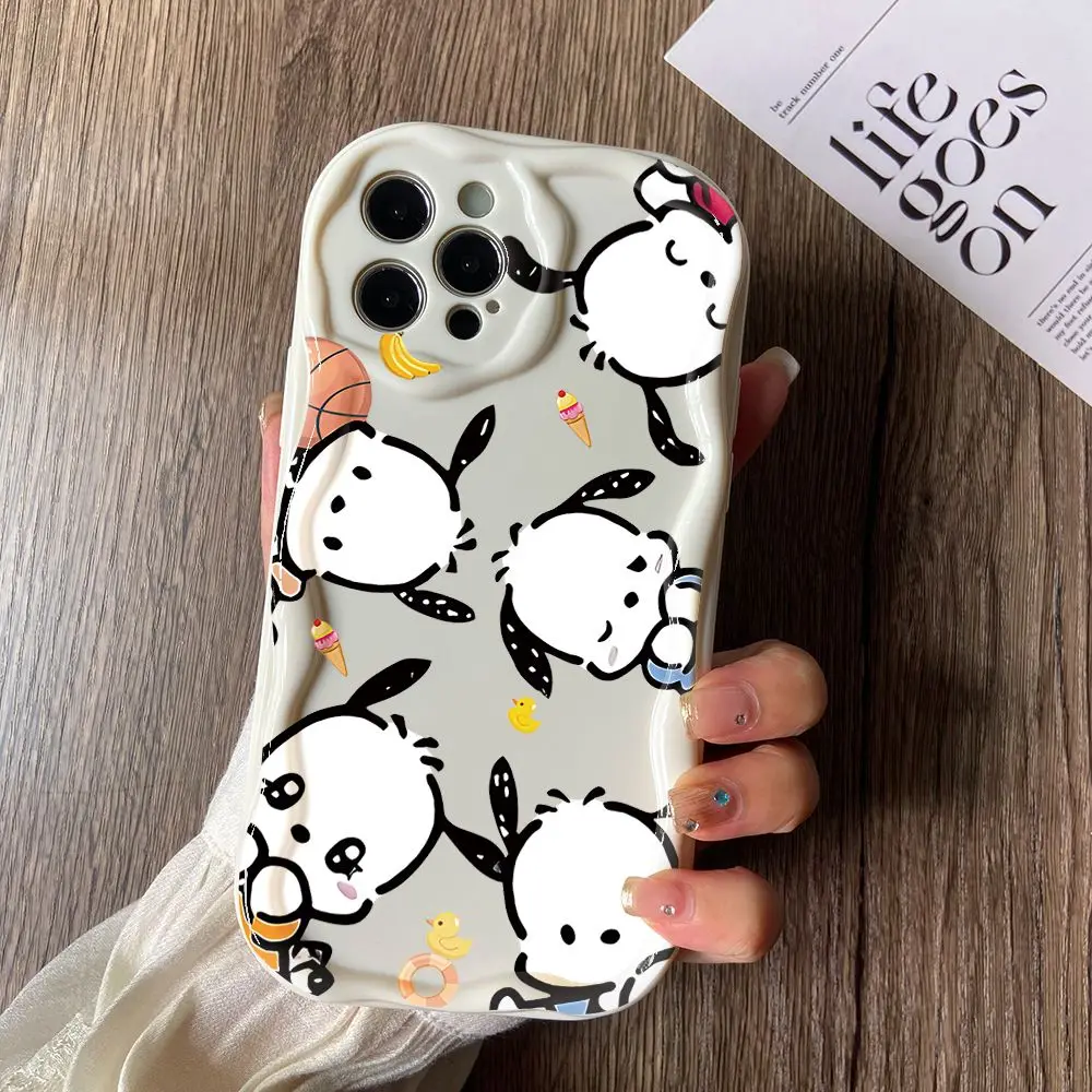 Cartoon Dog Pochacco Phone Case for Samsung Galaxy A73 A72 A71 A54 A53 A52 A52S A51 A50 A34 A33 A32 A23 A13 4G 5G 3D Soft Cover