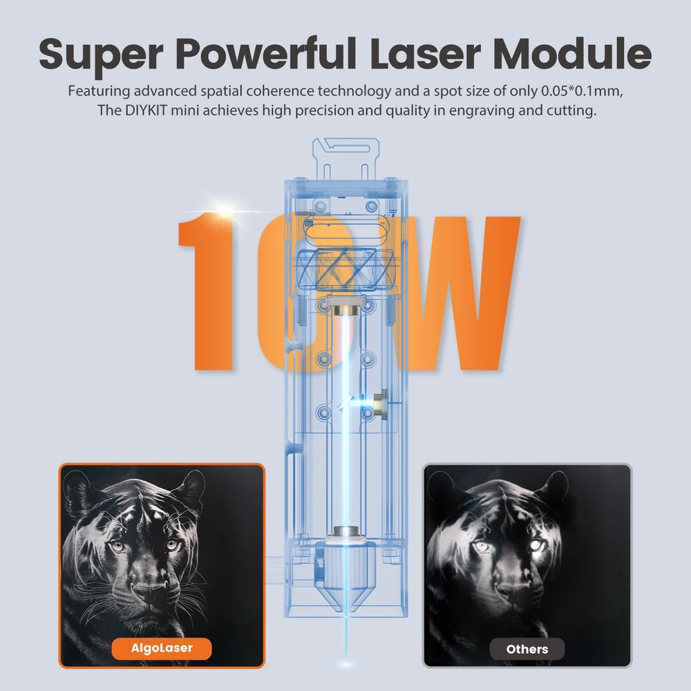 Imagem -03 - Algolaser Kit Faça Você Mesmo Mini 10w Algolaser Dly Klt Gravador a Laser-wi-fi Usb Aplicativo Móvel Compatível com Impressoras Multifuncionais Portáteis