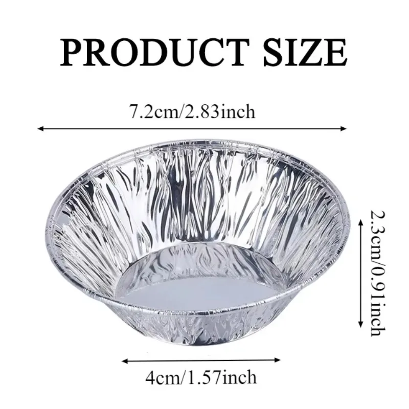 100PCS Disposable Aluminum Foil Egg Tart Cups Mini Tart Molds Cupcake Muffin Baking Cups Dessert Cake Pudding Container Kitchen