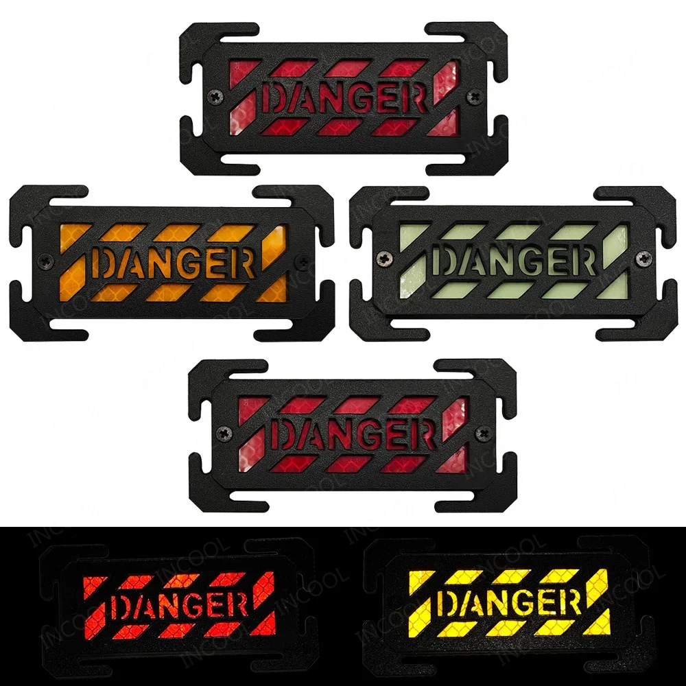 Danger Reflective Patches Outdoor Mark Strip Alert Identify Warning PVC Rubber Luminous Patch Decorative Badges For Clothing Bag