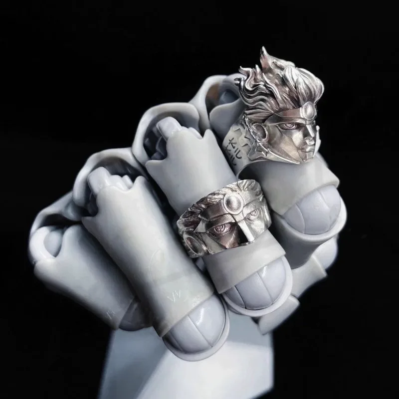 JOJO Fantastic Adventure Space Stripe Seitaro Platinum Star Stand-in Messenger Head Carving Ring Male Personality Creative Ring